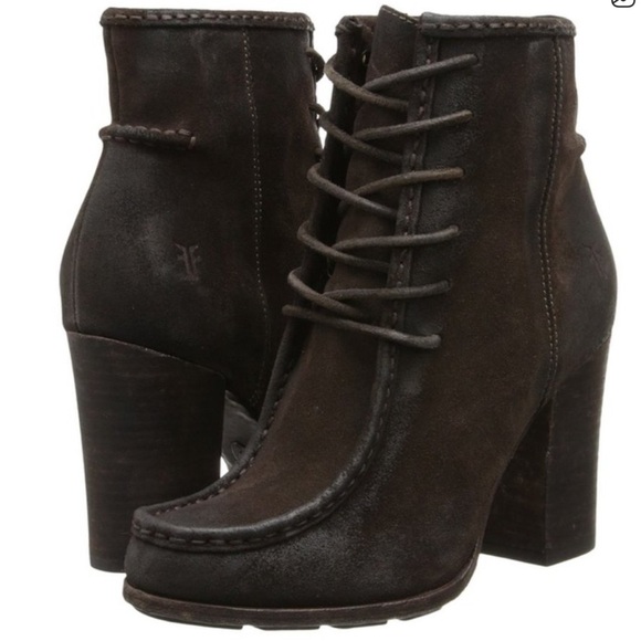 Frye Shoes - Frye Parker Moc Ankle Charcoal Oiled Suede Boots Booties 8